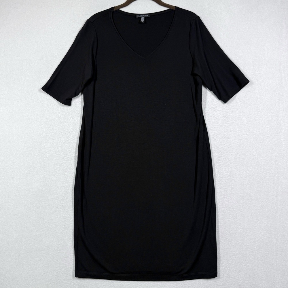 Eileen Fisher Dress Womens Small Stretch System Fine Jersey Easy Dress Stretch